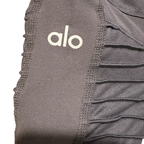 ALO Yoga Leggings Women's XS Gray Performance High Waist Moto Athleisure Active - Picture 8 of 10